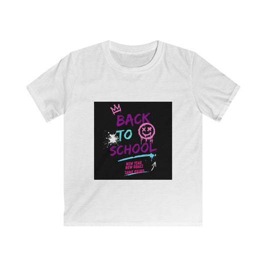 Kids Tee — 'Back to School' Neon Graffiti Design