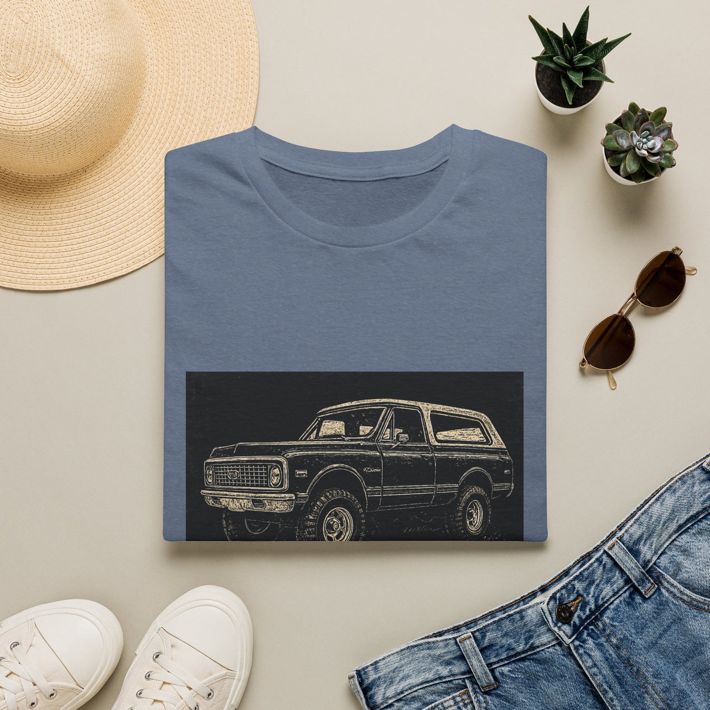 Vintage Truck w Topper Illustration T-Shirt