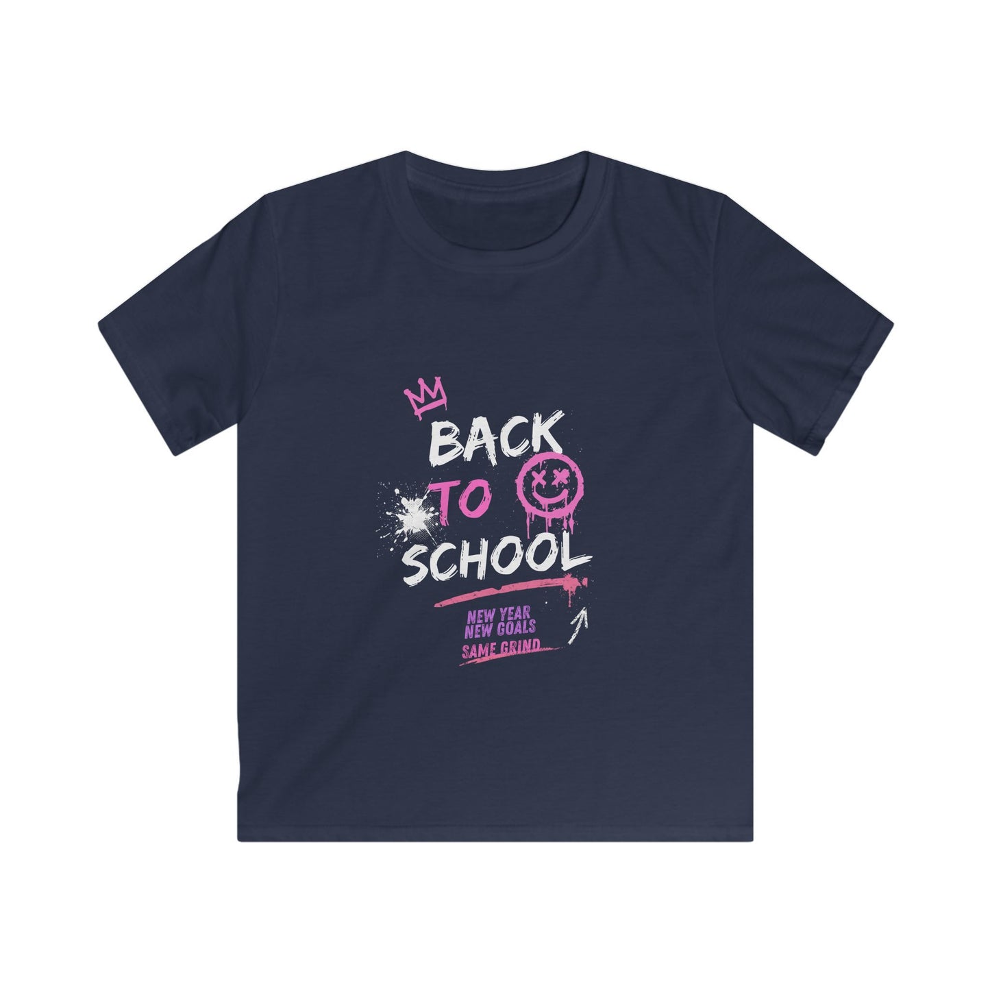 Back to School Kids Tee — Pink Graffiti Smile Design