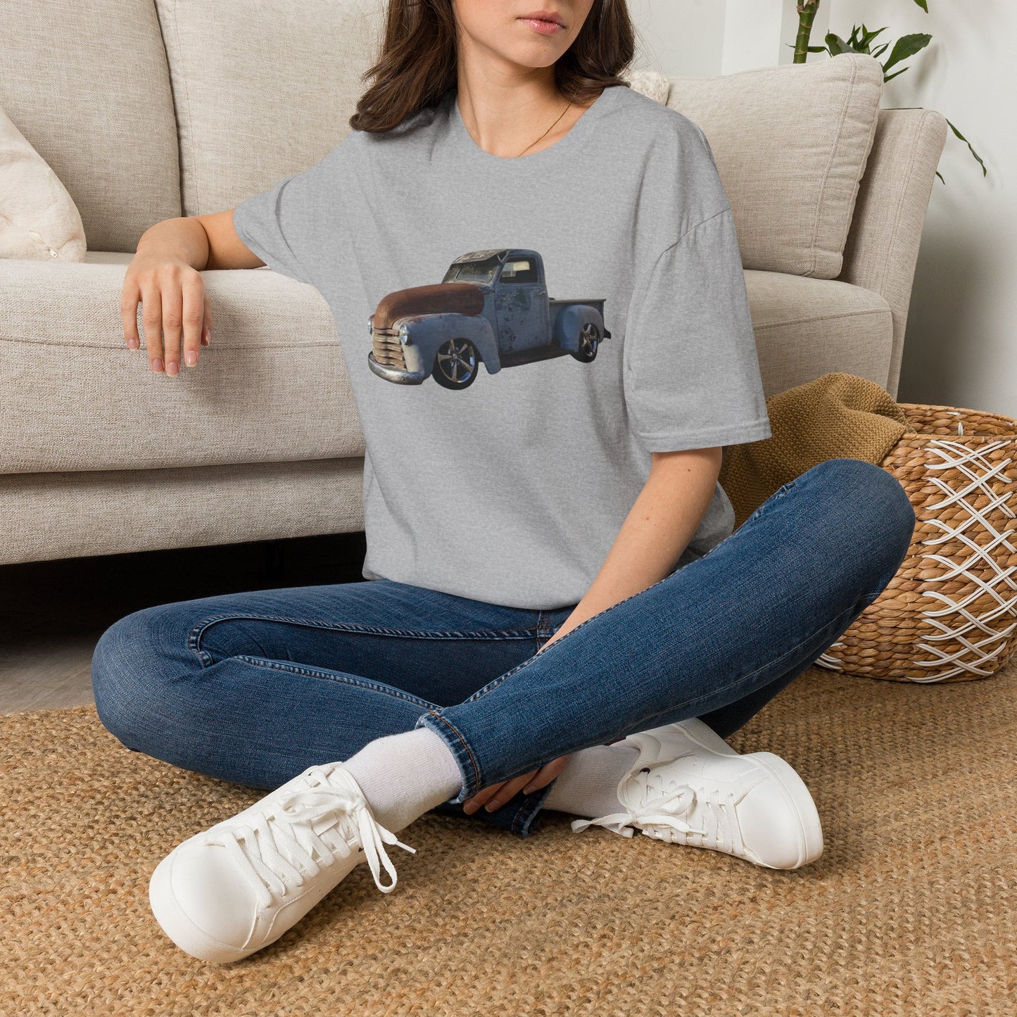 Vintage Lowered Grey Pickup Truck T-Shirt