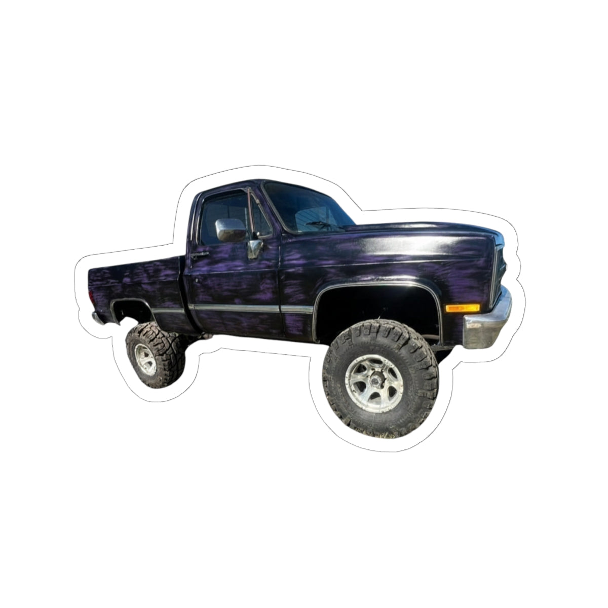 Black/Purple Lifted Pickup Truck Sticker