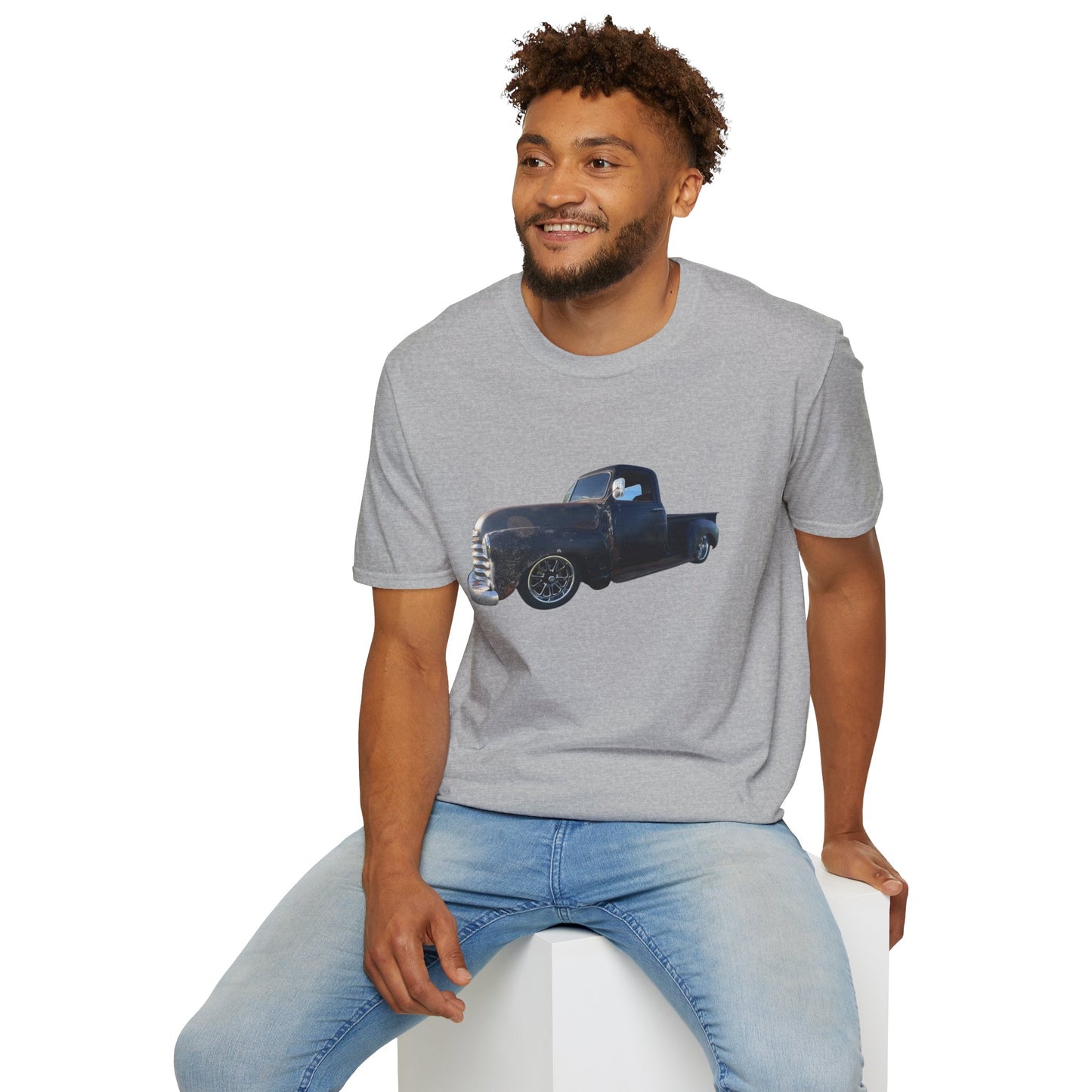 Vintage Lowered Black Pickup Truck T-Shirt