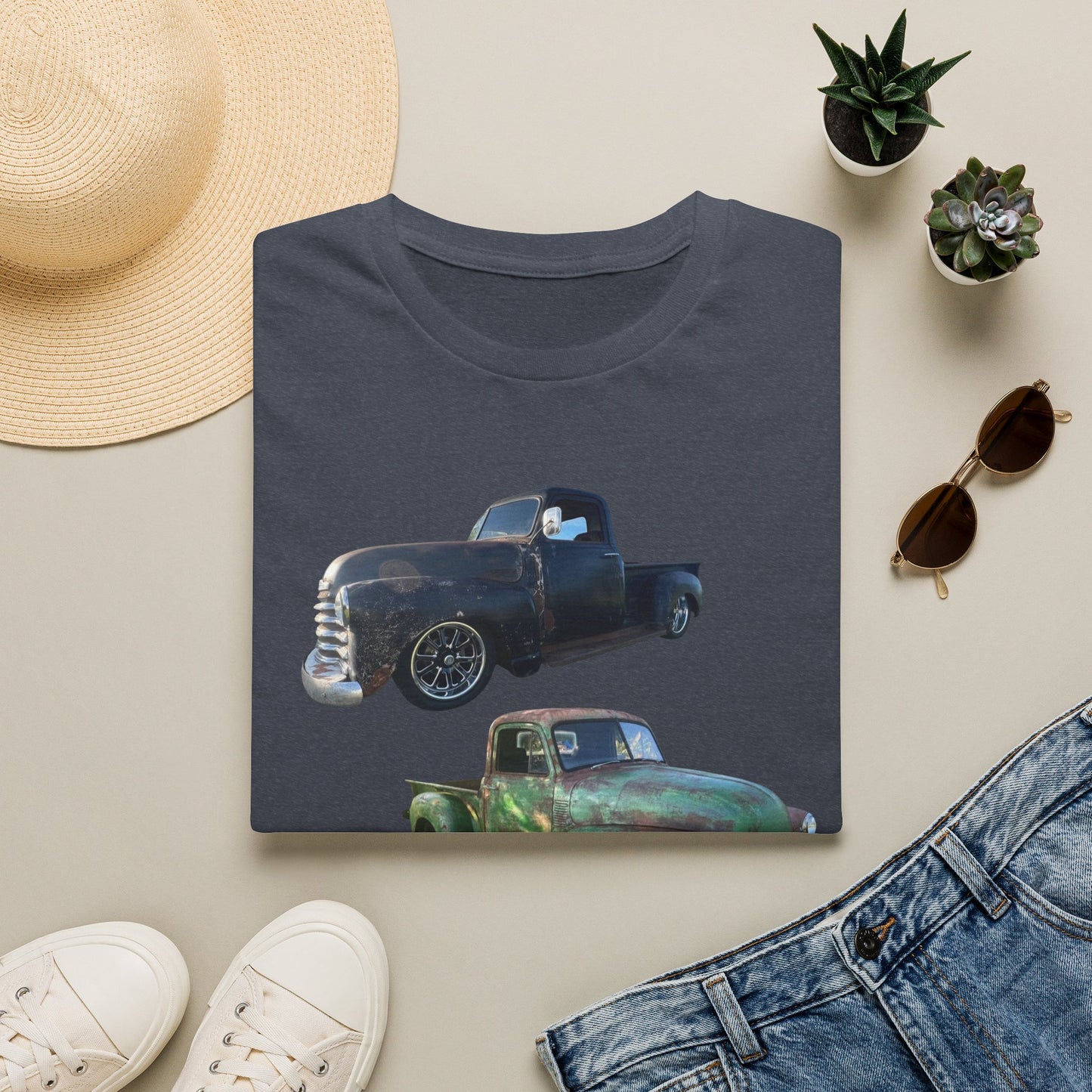 Vintage Lowered Pickup Truck trio T-Shirt