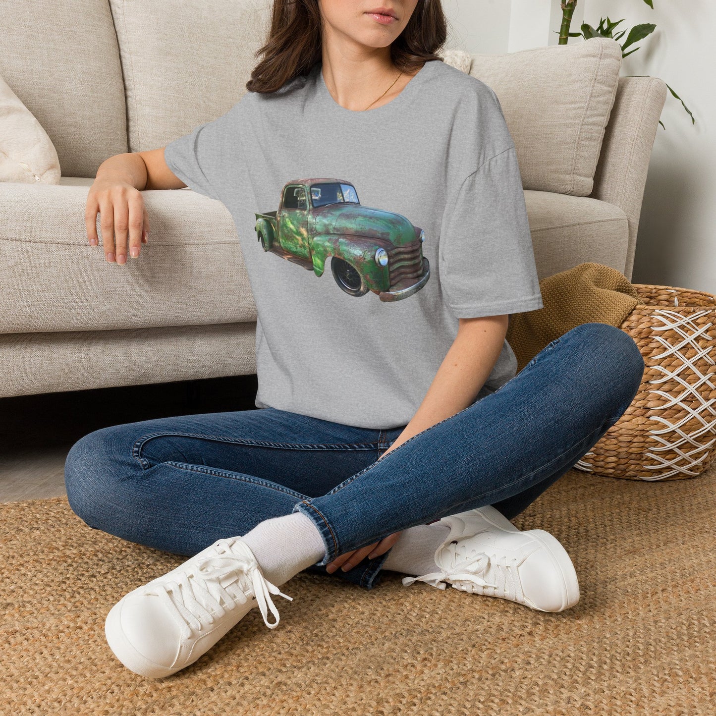 Green Lowered Vintage Pickup Truck T-Shirt
