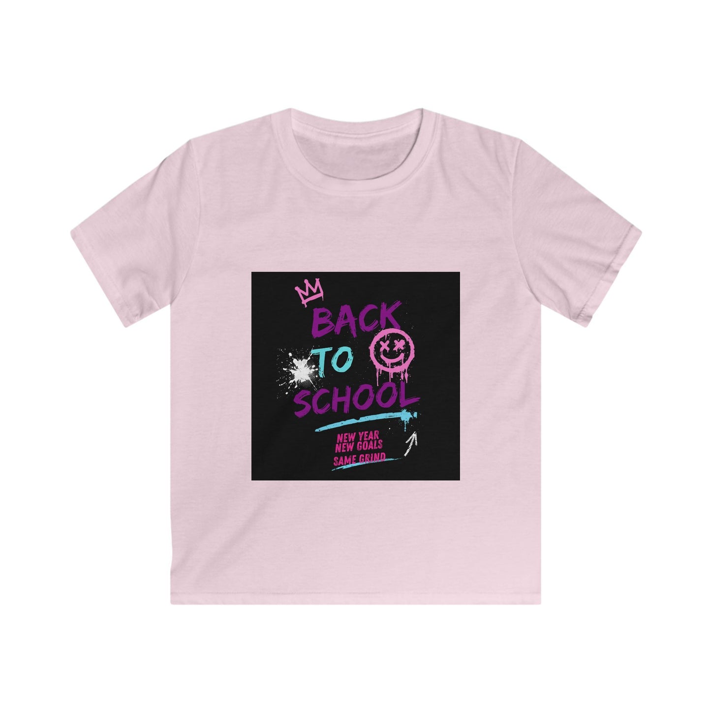 Kids Tee — 'Back to School' Neon Graffiti Design