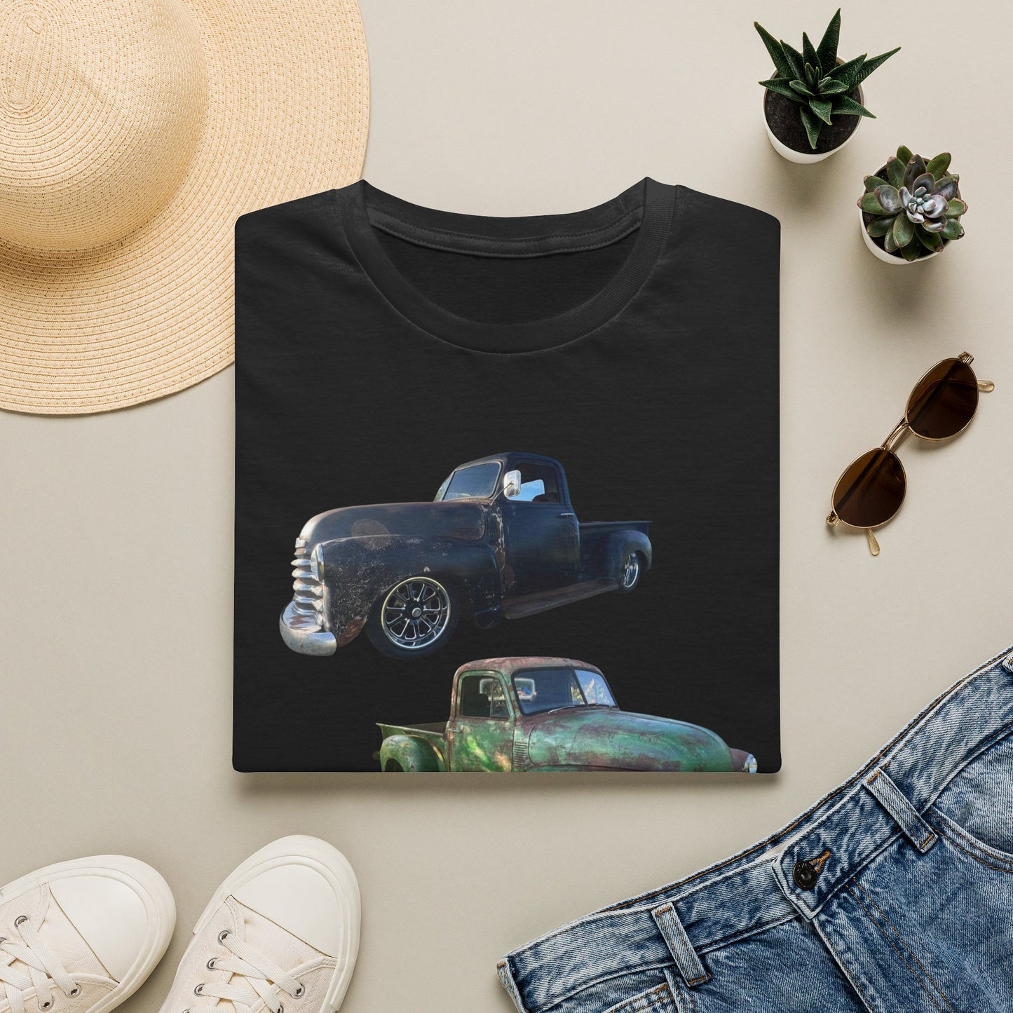 Vintage Lowered Pickup Truck trio T-Shirt
