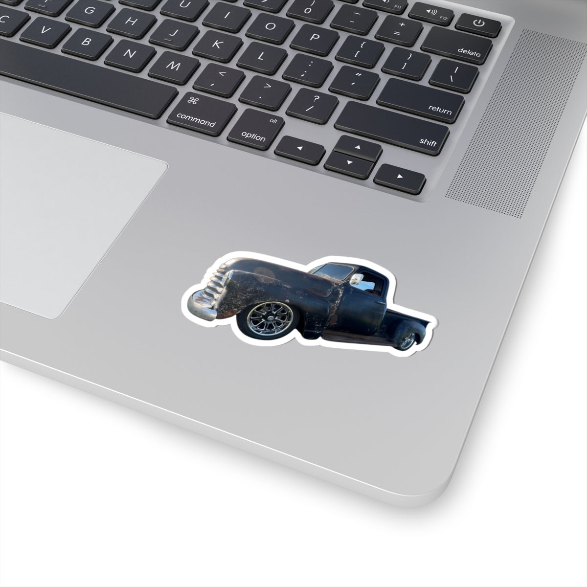 Vintage Lowered Black Pickup Truck Sticker