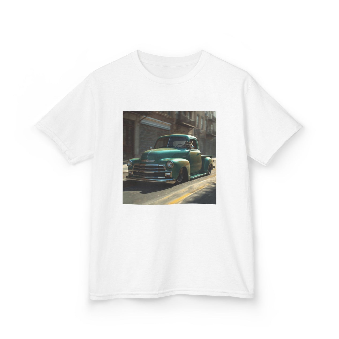 Vintage Green Pickup Truck Kids Tee