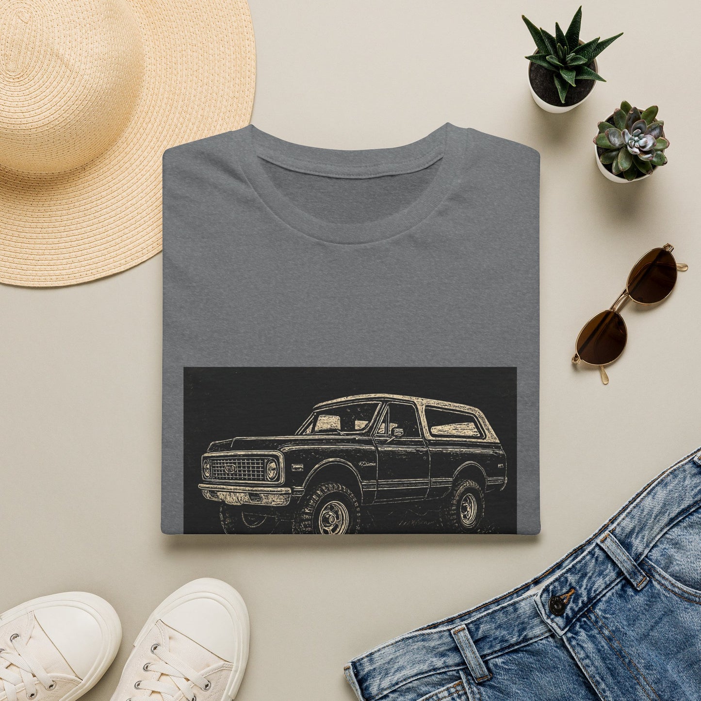 Vintage Truck w Topper Illustration T-Shirt