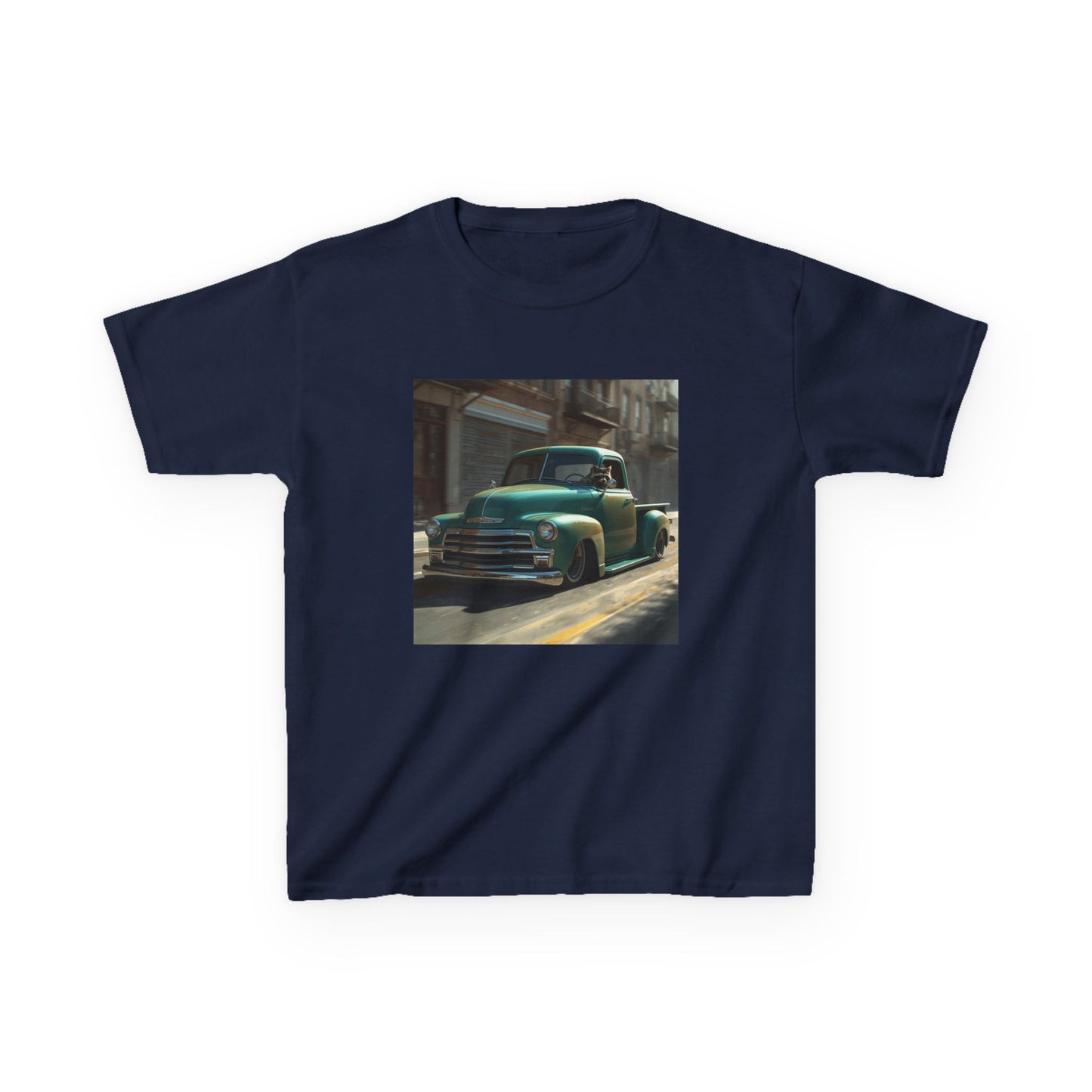 Vintage Green Pickup Truck Kids Tee