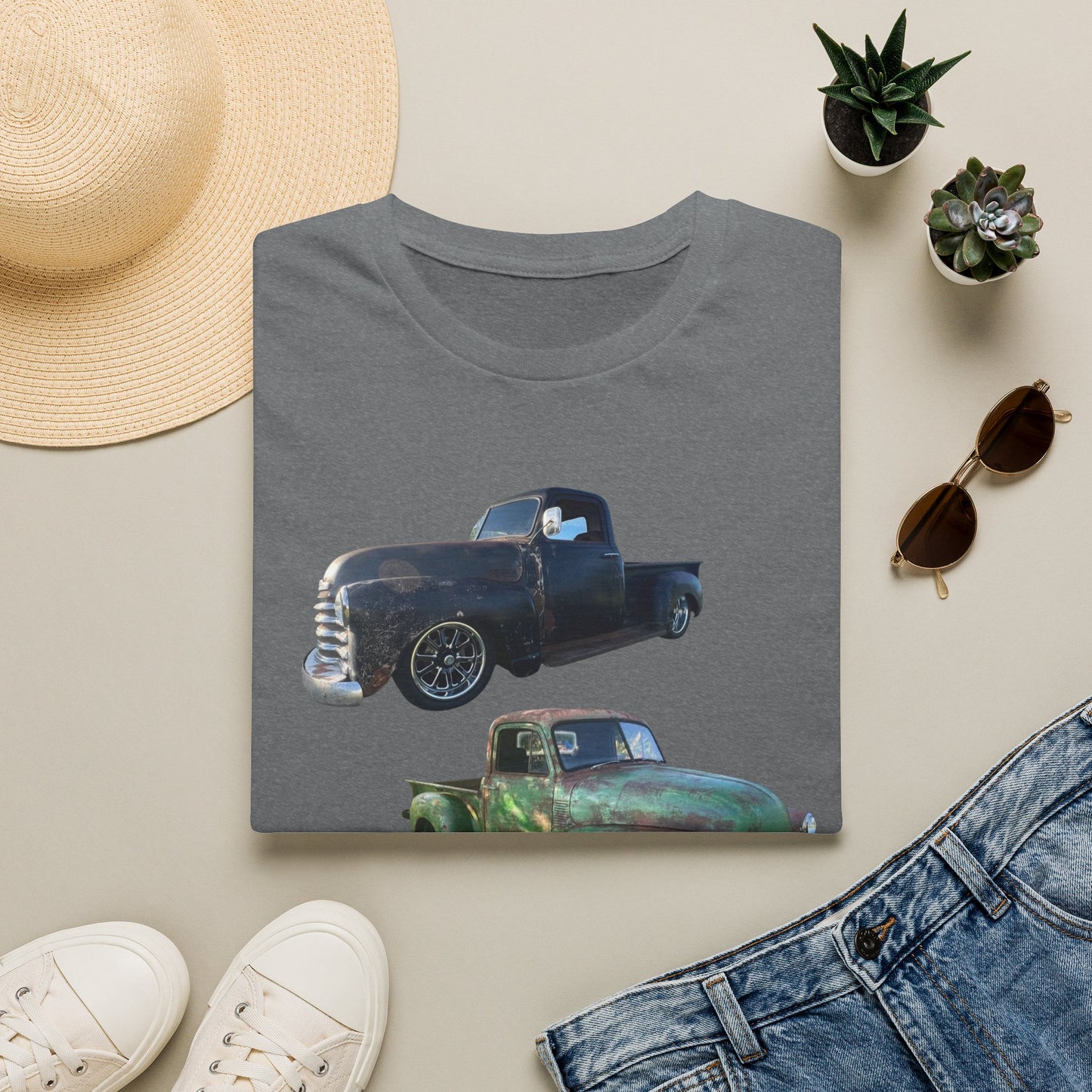 Vintage Lowered Pickup Truck trio T-Shirt