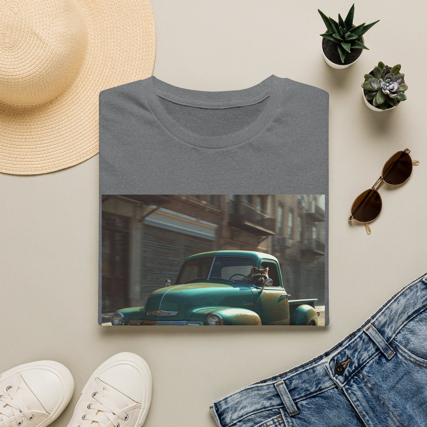 Raccoon Driving Truck T-Shirt