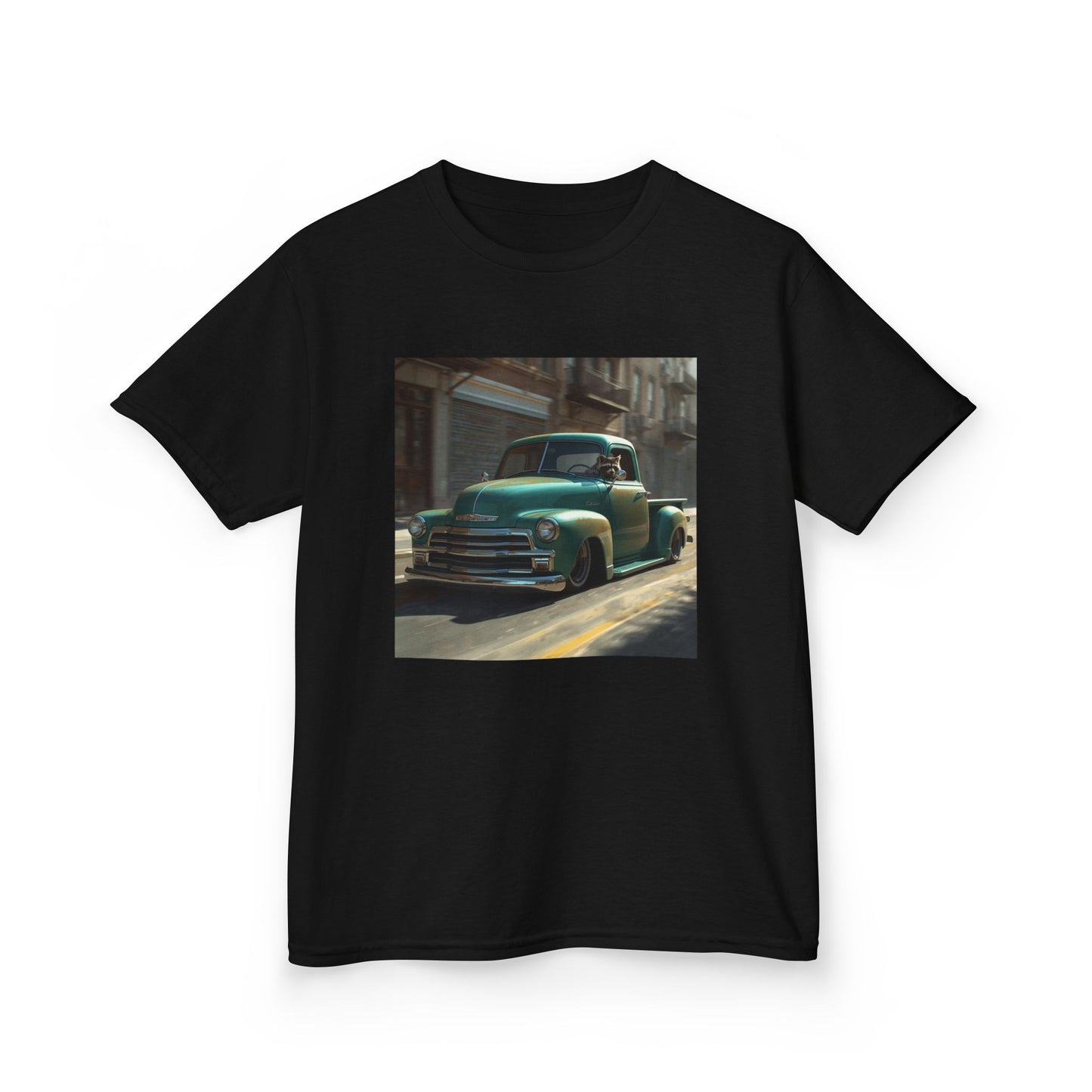 Vintage Green Pickup Truck Kids Tee