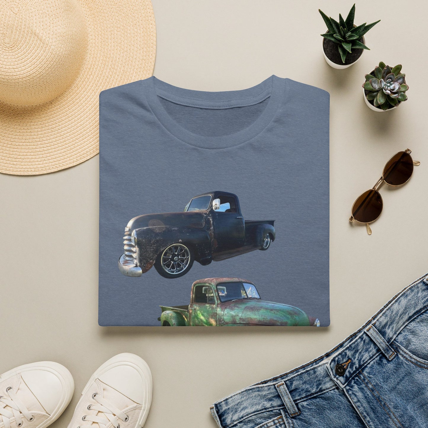 Vintage Lowered Pickup Truck trio T-Shirt