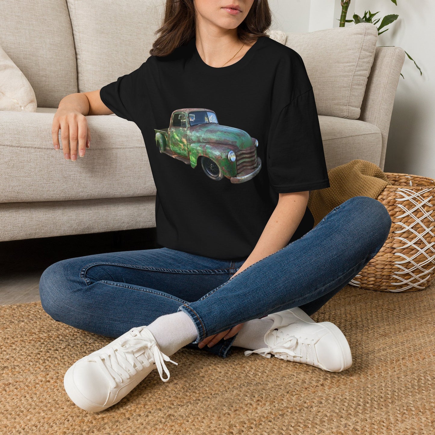 Green Lowered Vintage Pickup Truck T-Shirt
