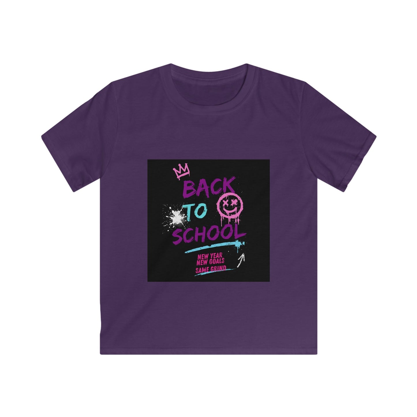 Kids Tee — 'Back to School' Neon Graffiti Design