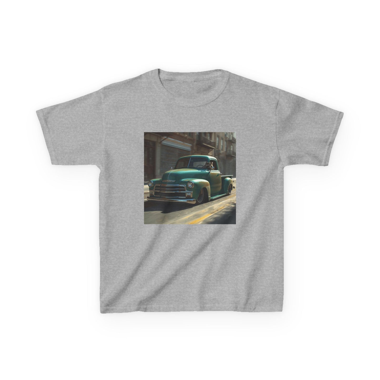 Vintage Green Pickup Truck Kids Tee