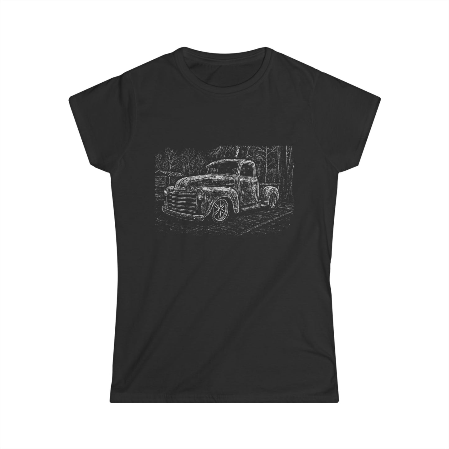 Vintage Pickup Truck with Background Tee