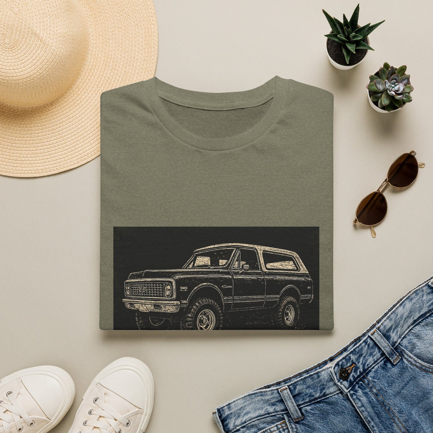 Vintage Truck w Topper Illustration T-Shirt