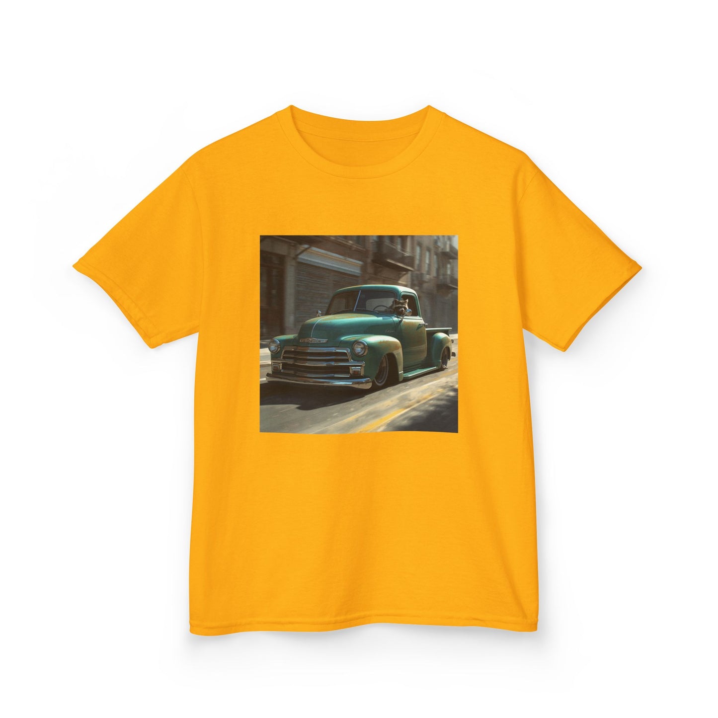 Vintage Green Pickup Truck Kids Tee