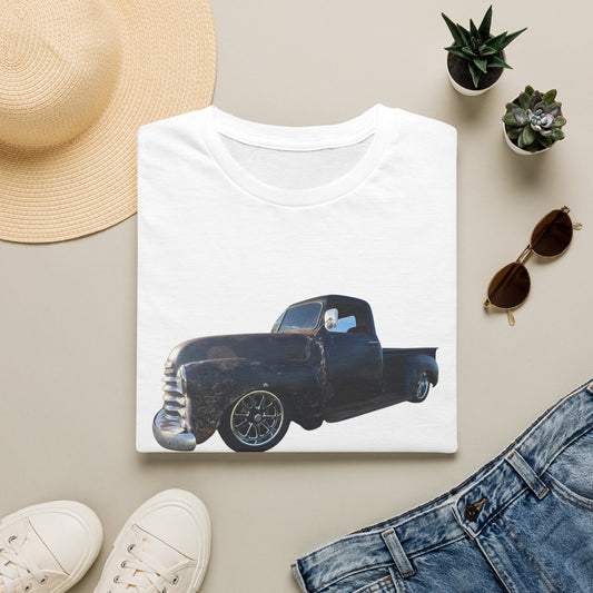 Vintage Lowered Black Pickup Truck T-Shirt