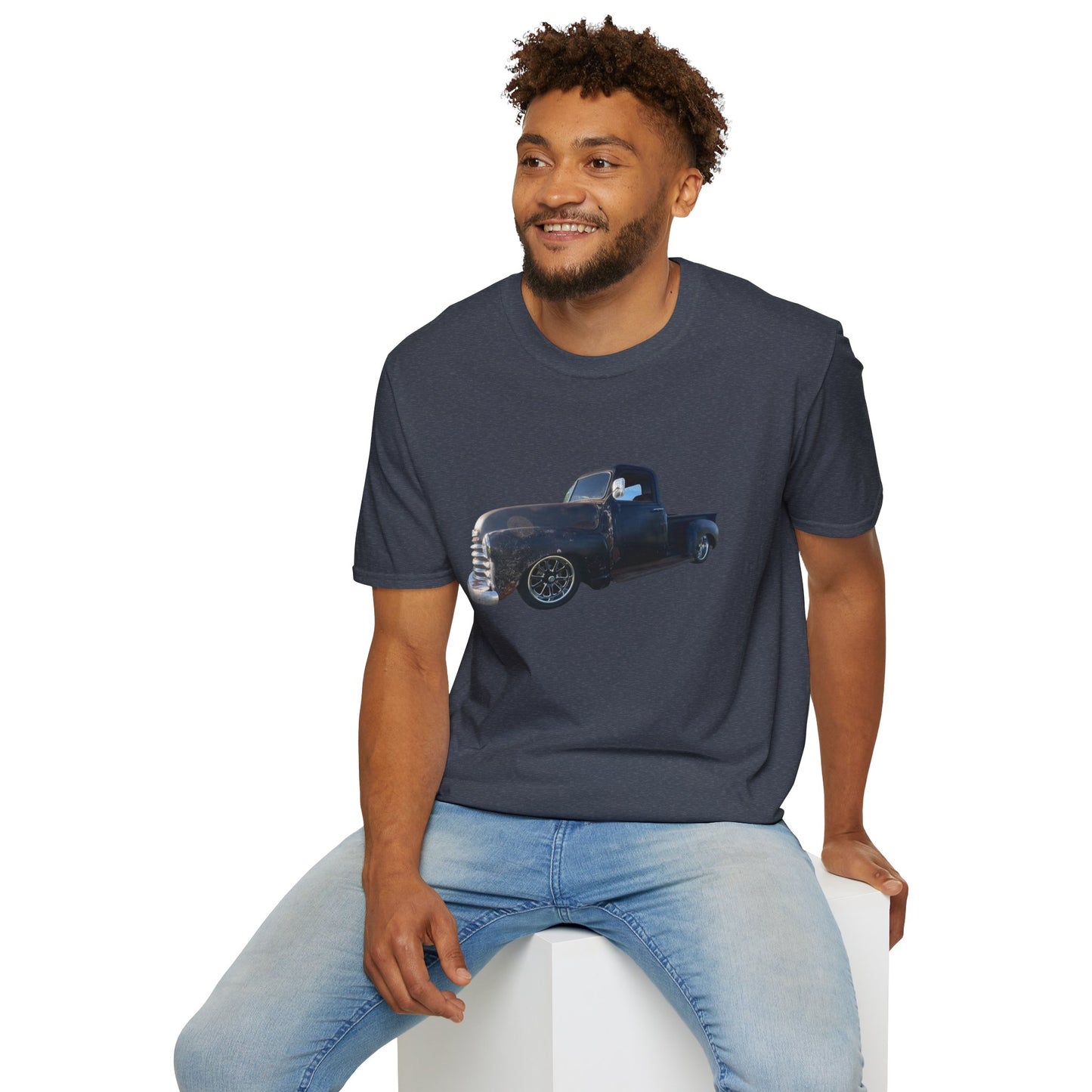 Vintage Lowered Black Pickup Truck T-Shirt