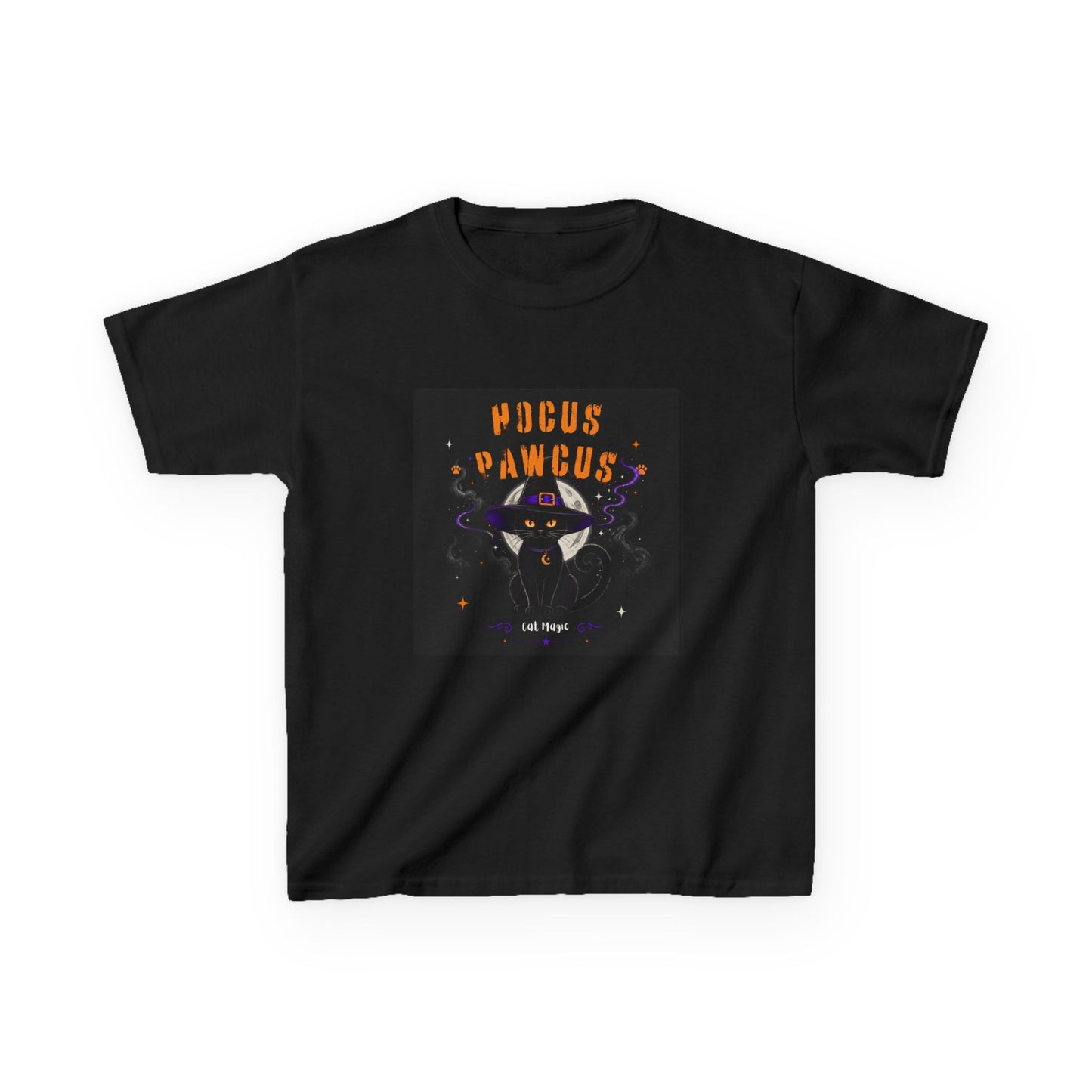 Hocus Pawcus Kids T‑Shirt — Cute Witch Cat Halloween