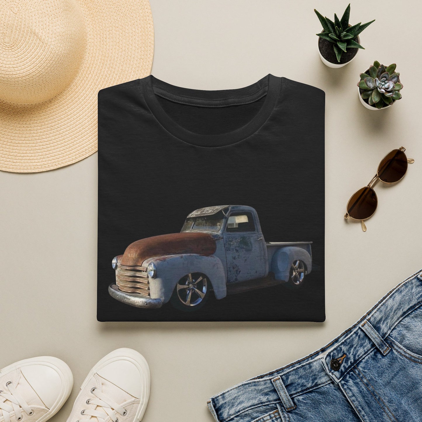 Vintage Lowered Grey Pickup Truck T-Shirt