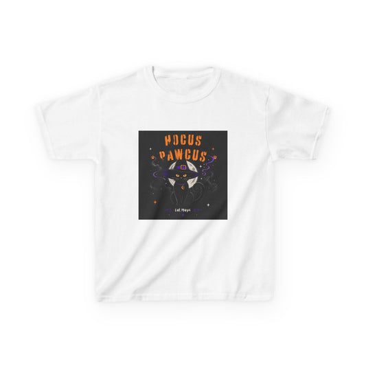Hocus Pawcus Kids T‑Shirt — Cute Witch Cat Halloween