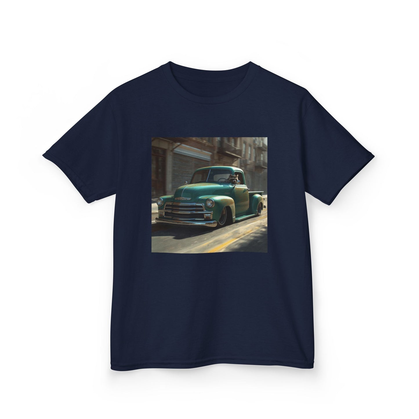 Vintage Green Pickup Truck Kids Tee
