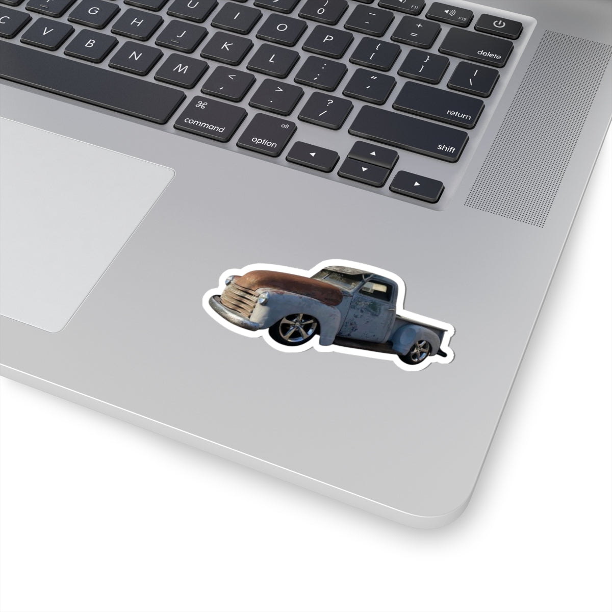 Classic Lowered Grey Pickup Truck Sticker