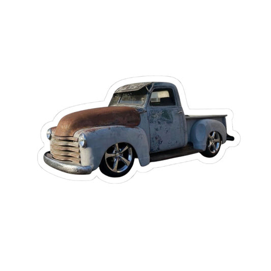 Classic Lowered Grey Pickup Truck Sticker