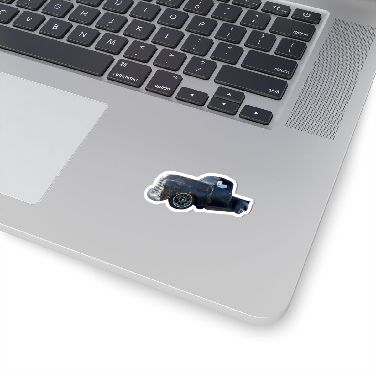Vintage Lowered Black Pickup Truck Sticker