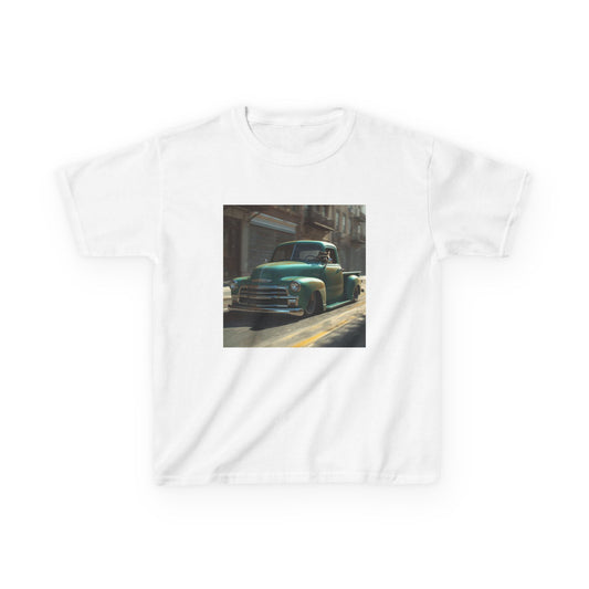Vintage Green Pickup Truck Kids Tee