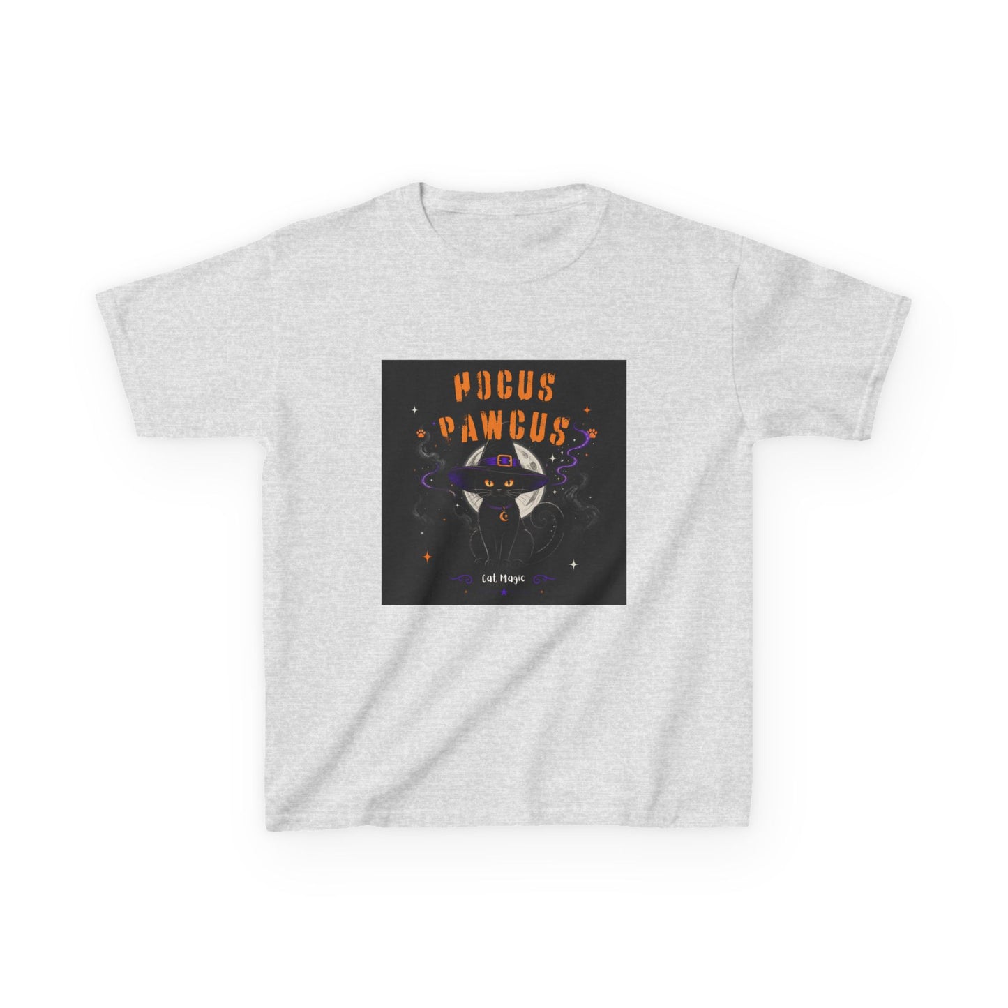 Hocus Pawcus Kids T‑Shirt — Cute Witch Cat Halloween