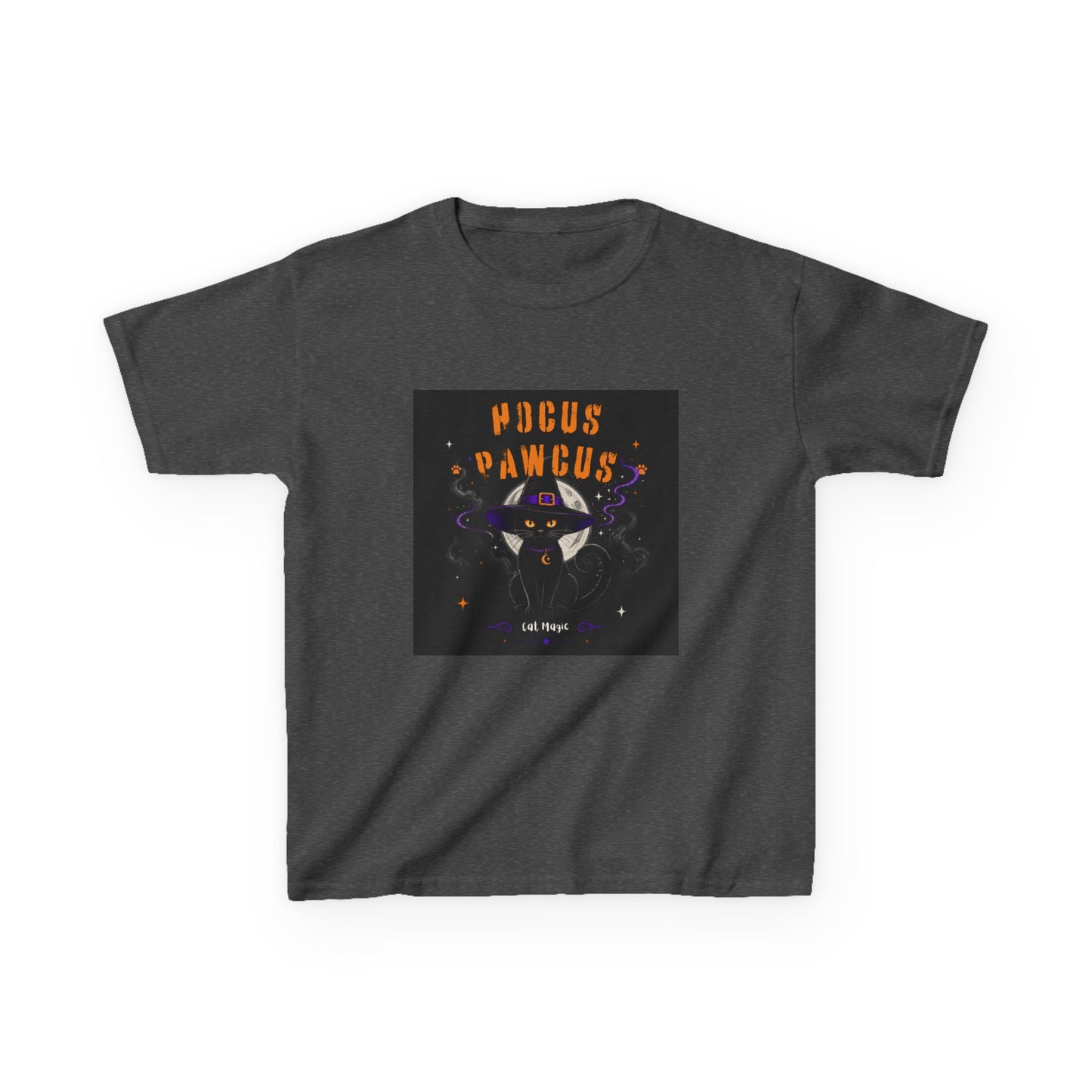 Hocus Pawcus Kids T‑Shirt — Cute Witch Cat Halloween