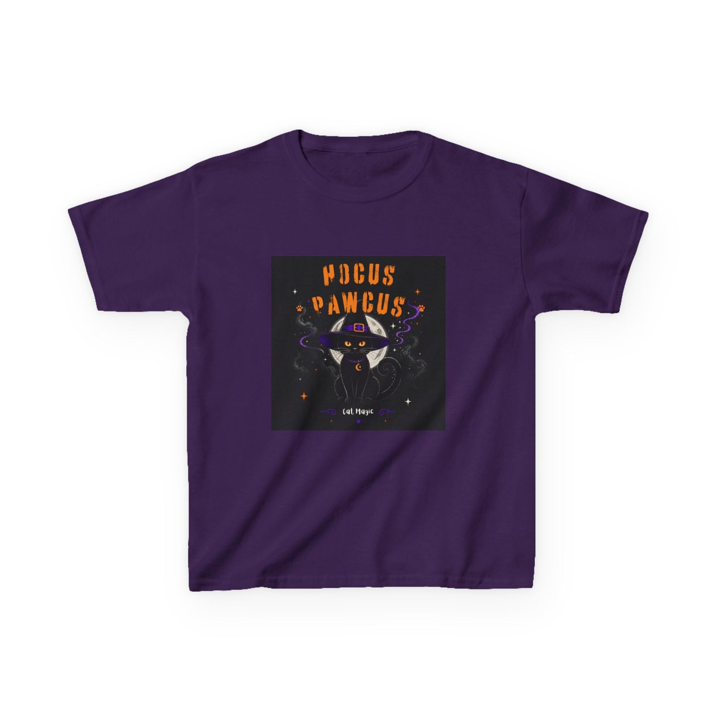 Hocus Pawcus Kids T‑Shirt — Cute Witch Cat Halloween