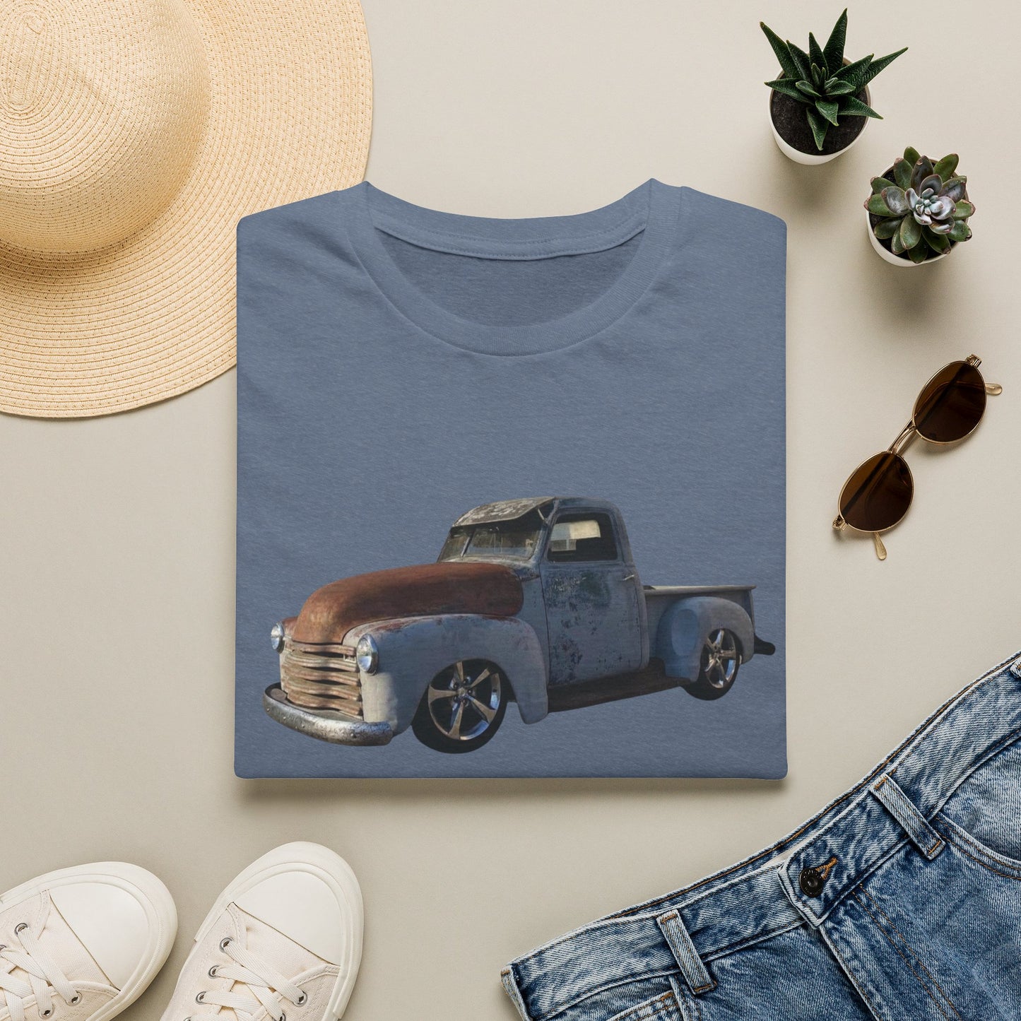 Vintage Lowered Grey Pickup Truck T-Shirt