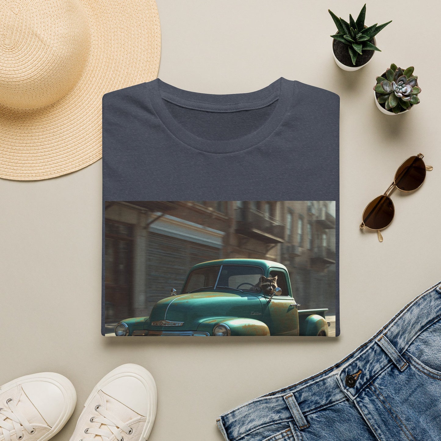 Raccoon Driving Truck T-Shirt