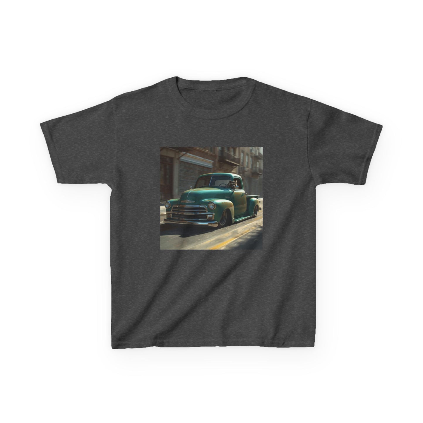 Vintage Green Pickup Truck Kids Tee