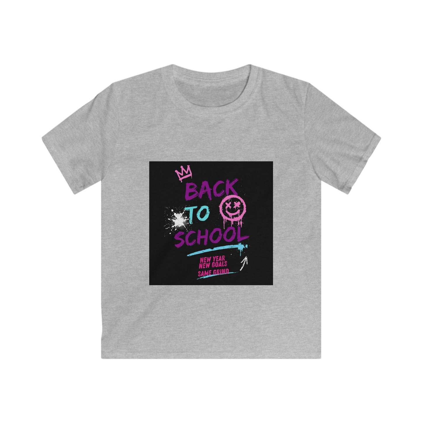 Kids Tee — 'Back to School' Neon Graffiti Design