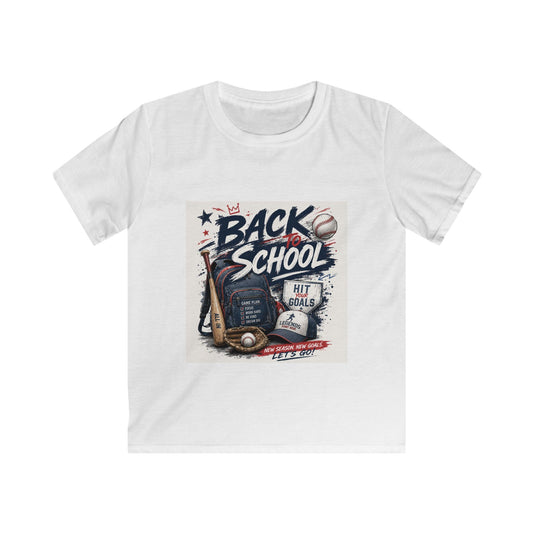 Back to School Kids Tee – Baseball Backpack Design