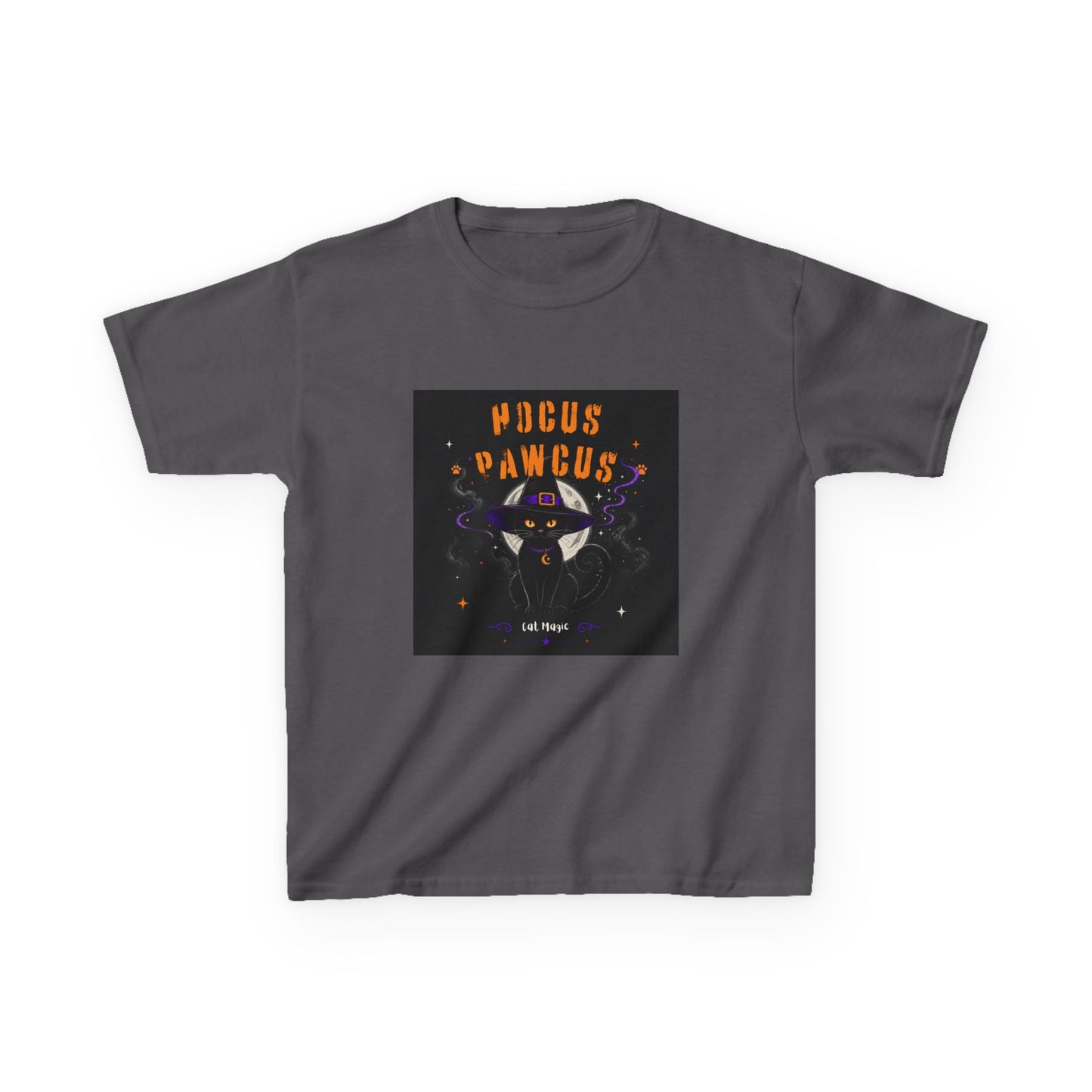 Hocus Pawcus Kids T‑Shirt — Cute Witch Cat Halloween