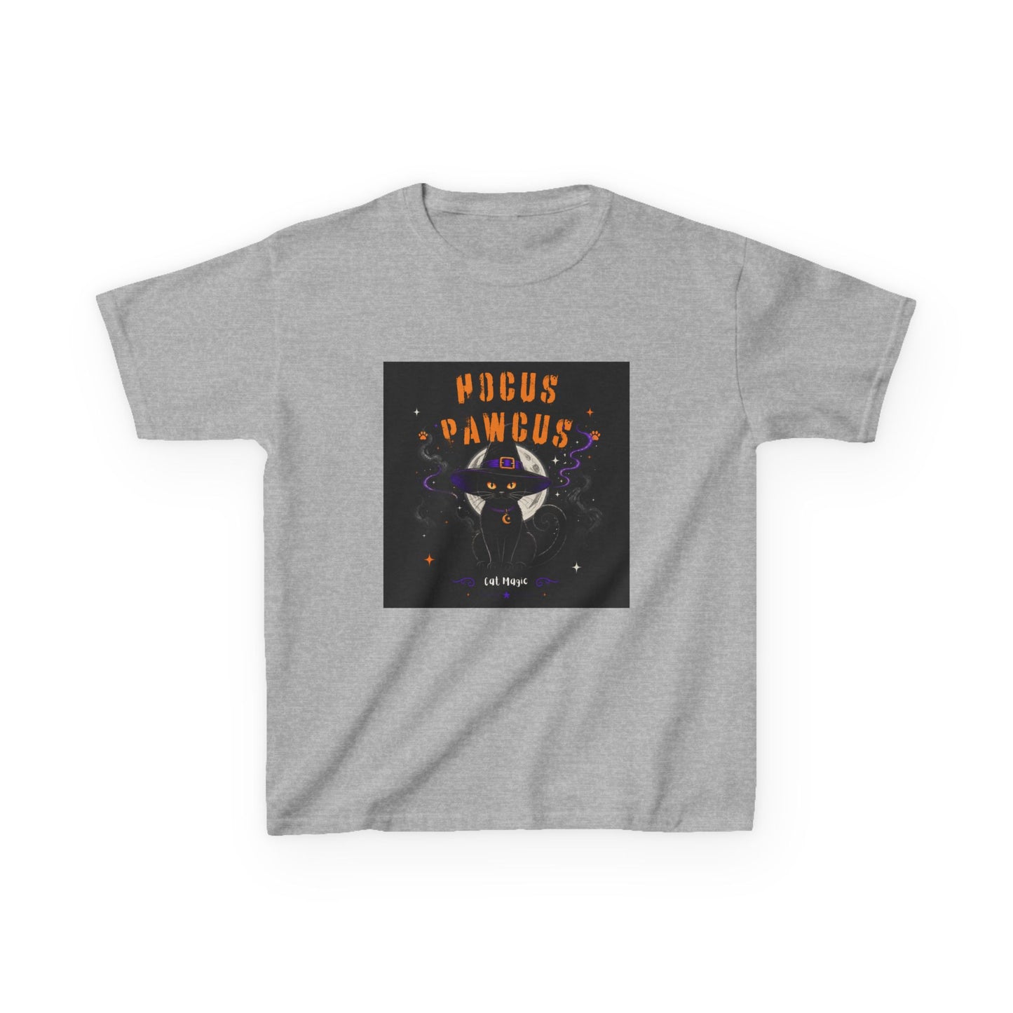 Hocus Pawcus Kids T‑Shirt — Cute Witch Cat Halloween