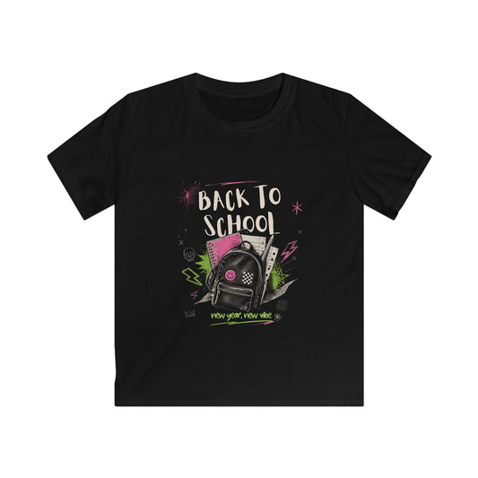 Back to School Kids T-Shirt — Neon Backpack Graphic