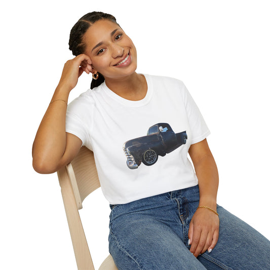 Vintage Lowered Black Pickup Truck T-Shirt