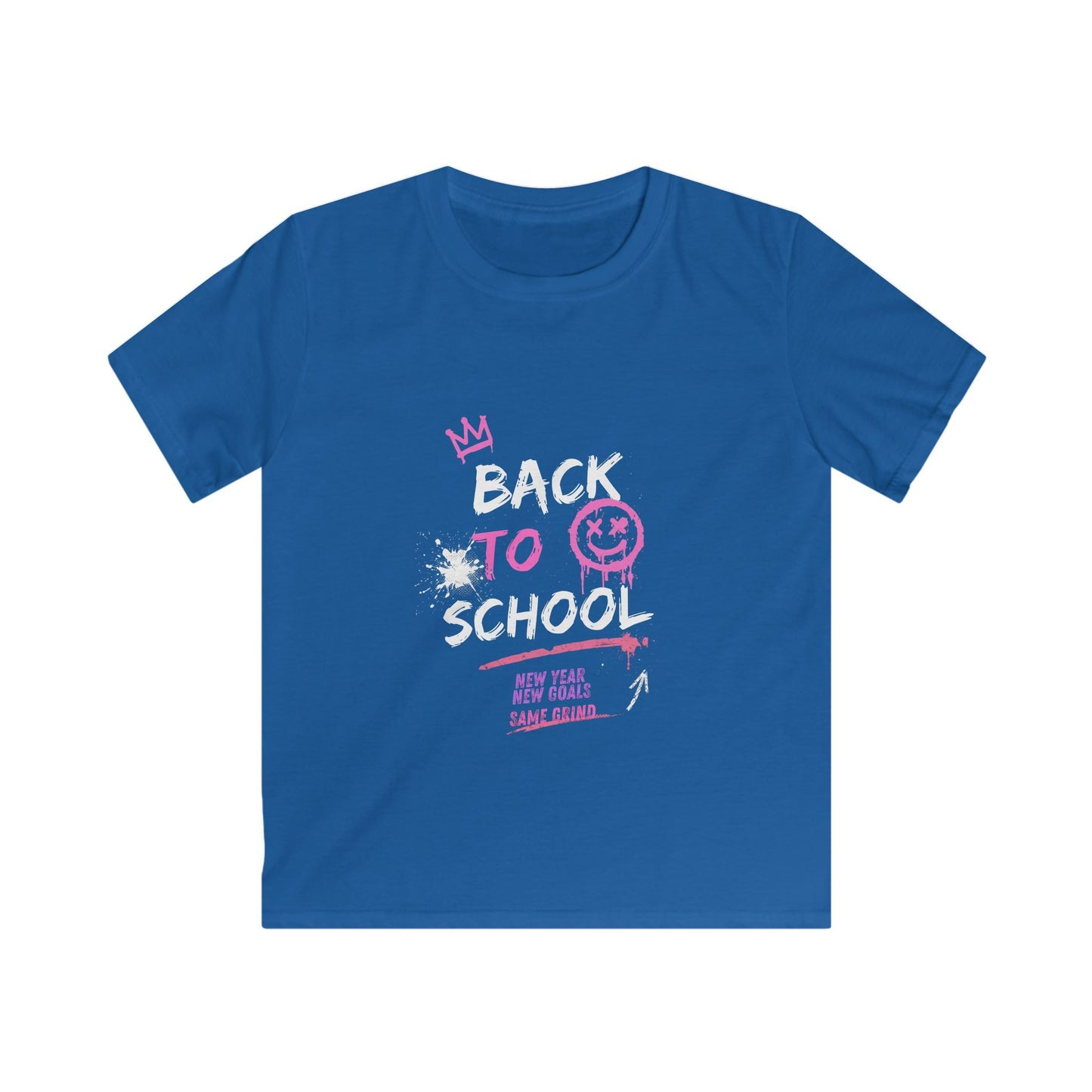 Back to School Kids Tee — Pink Graffiti Smile Design