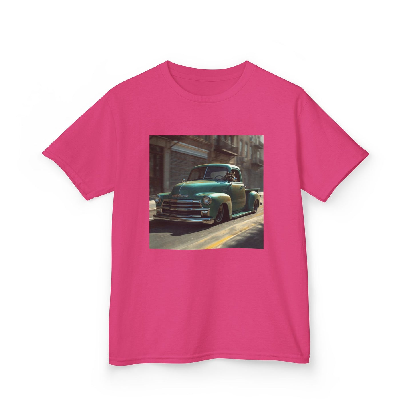 Vintage Green Pickup Truck Kids Tee
