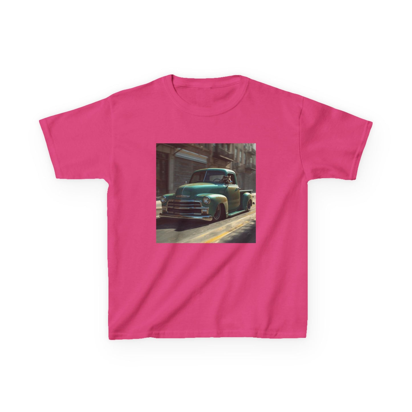 Vintage Green Pickup Truck Kids Tee