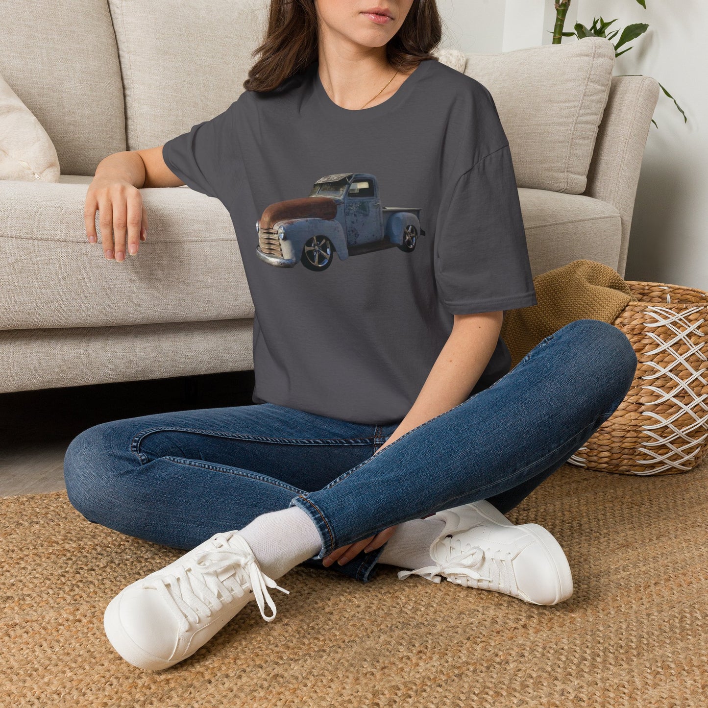 Vintage Lowered Grey Pickup Truck T-Shirt